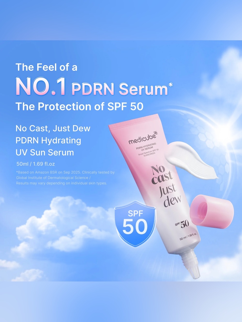 Medicube PDRN Hydrating UV Sun Serum SPF 50 NIB